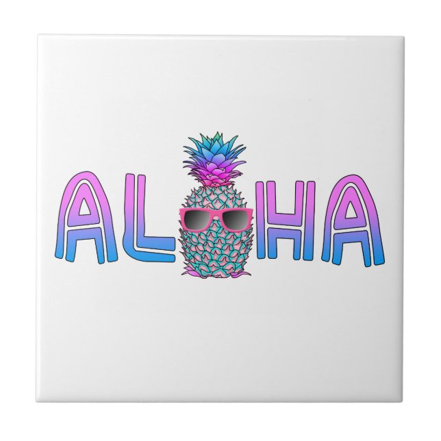 Tropisk Coola Aloha Pineapple Kakelplatta (Framsidan)