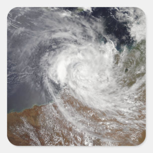 Tropisk Cyclone Billy över Australien Fyrkantigt Klistermärke