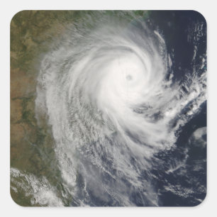 Tropisk Cyclone Favio över Mocambique Fyrkantigt Klistermärke