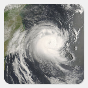 Tropisk Cyclone Favio som att närma sig Mocambiqu Fyrkantigt Klistermärke