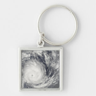 Tropisk Cyclone Gael av Madagascar Fyrkantig Silverfärgad Nyckelring