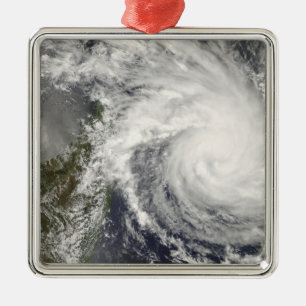 Tropisk Cyclone Ivan som att närma sig Madagascar Julgransprydnad Metall