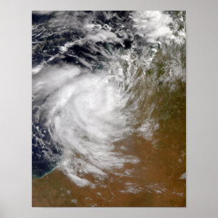 Tropisk Cyclone Magda som är kommande ashore i Poster
