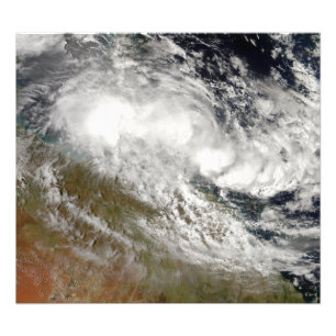 Tropisk Cyclone Olga över nordostliga Australien Fototryck