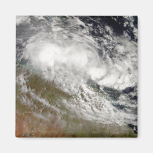 Tropisk Cyclone Olga över nordostliga Australien Magnet
