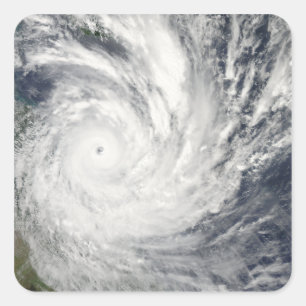 Tropisk Cyclone Yasi över Australien Fyrkantigt Klistermärke
