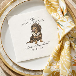 Tropisk Dachshund Hawaiianskt Bröllop Pappersservett