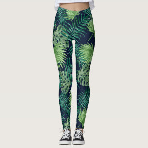 Tropisk damasker för lövdjungel leggings