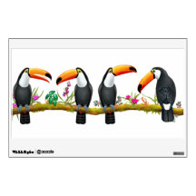 Tropisk dekal för Toucan fågelvägg
