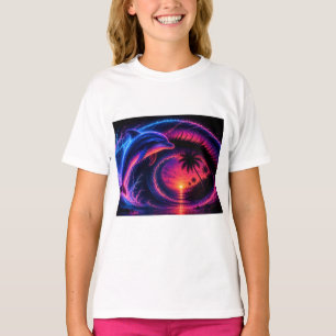 Tropisk delfinvåg konst genomskinlig PNG Ocean Su T Shirt