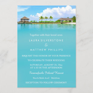 Tropisk destinationsresort Beach Wedding Inbjudningar