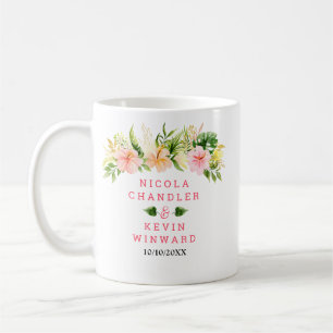 Tropisk Djungel Blommig Bröllop Kaffemugg