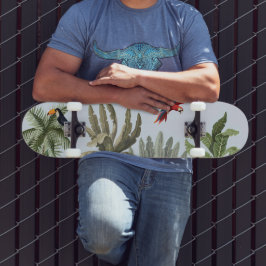 Tropisk djungel vilda djur fyrkantig silkesduk mini skateboard bräda 18,5 cm