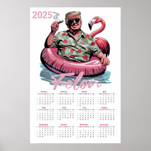 Tropisk Donald Trump Brottsling 2025 Kalender Poster