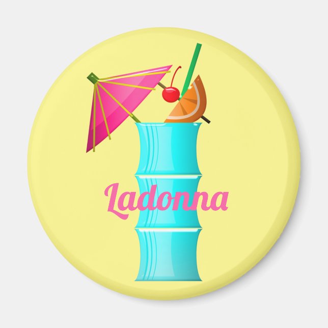 Tropisk drink färgstark sommarcocktail från Hawaii Magnet (Framsidan)