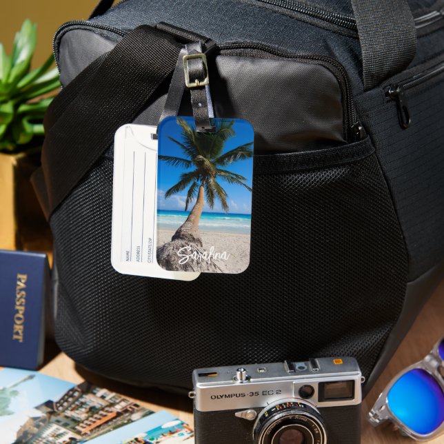 Tropisk Drömstrand Personlig Bagagebricka (Framsida & Baksida)