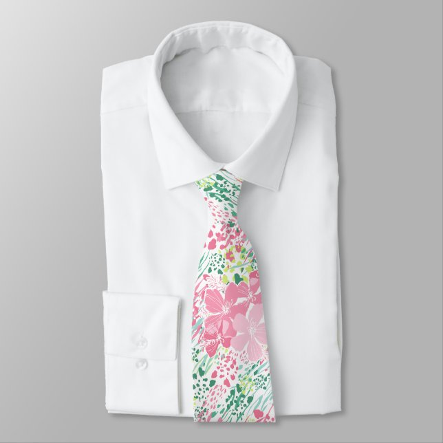 Tropisk Dschungel Hibiskus Djurtryck - Rosa Slips (Bunden)