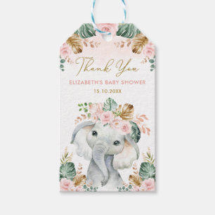 , tropisk, elefant, babystötare presentetikett