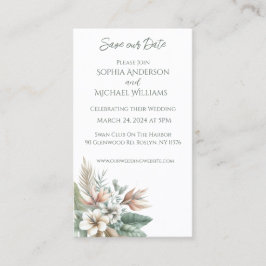 Tropisk elegance- Bröllop-Save the Date- Visitkort
