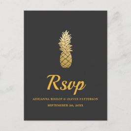 Tropisk Elegans | Bröllopssvar på Ananas-tema Inbjudan Vykort