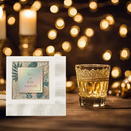 Tropisk Elegans Minimalistisk Präglad Cocktail Pappersservett