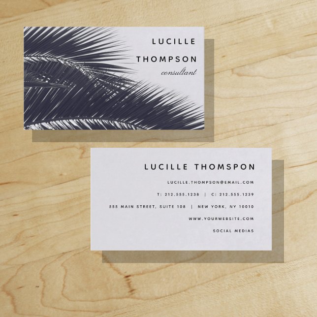 Tropisk Elegans Modern Proffsionalitet Visitkort ("Everyday is abundantly beautiful." 
Sincerely Best Wishes from Lucky Design World)