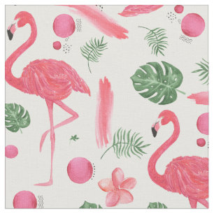 Tropisk elegant flamingoblommigt för rosa tyg