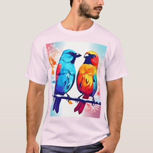 Tropisk fågel Älskare T Shirt (Framsida)