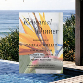 Tropisk fågel vid Paradise Bröllop Rehearsal Midda Inbjudningar