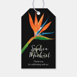 Tropisk fågel vid Paradise Bröllop Tack Presentetikett