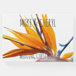 Tropisk fågel vid Paradise Plant Blommigt Bröllop Gästböcker