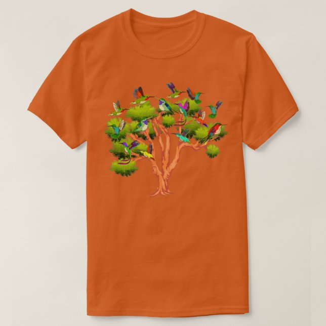 Tropisk fågelfågel Hummingbird (träd) T Shirt (Design framsida)