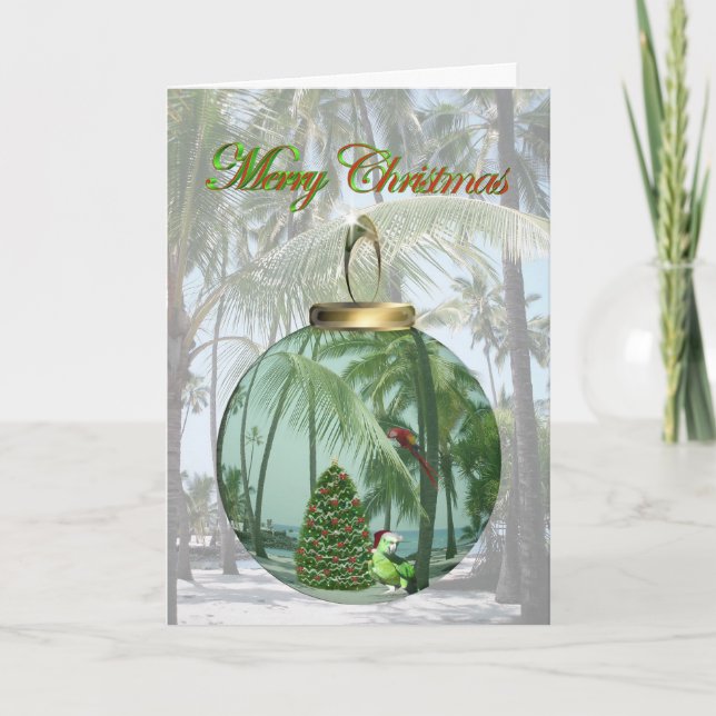 Tropisk fågeljulkort helgkort (Framsida)
