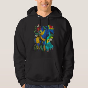 Tropisk Fågelskådning Djungeldjur Exotisk Ara Hoodie