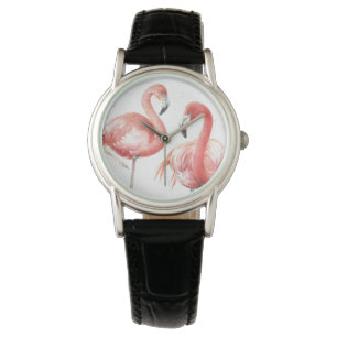 Tropisk familj av Flamingos Armbandsur