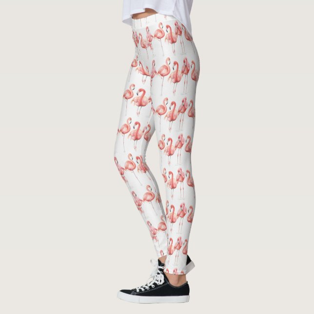 Tropisk | familj av Flamingos Leggings (Vänster)