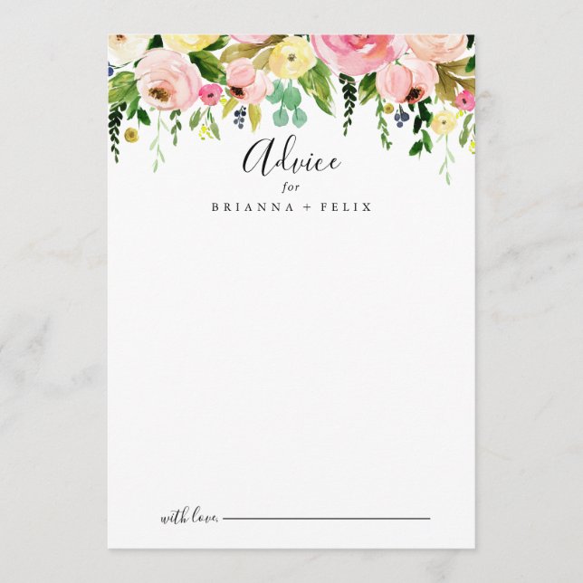 Tropisk färgfull höst Blommigt Bröllop Rådkort (Framsida)