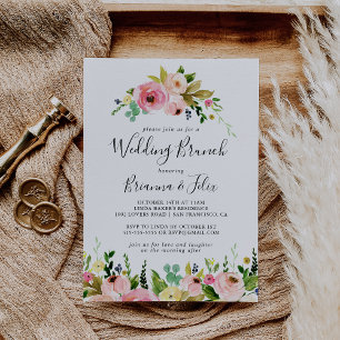 Tropisk färgfull höstfärgad Blommigt Bröllop Brunc Inbjudningar