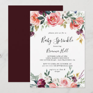 Tropisk färgfull sommartid Blommigt Baby Sprinkle Inbjudningar