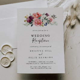 Tropisk Färgrik Sommar Blommig Bröllopsmottagning Inbjudningar