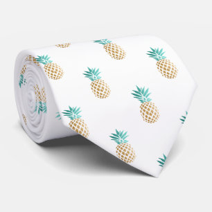 Tropisk färsk sommarfaux guld pineapple mönster slips