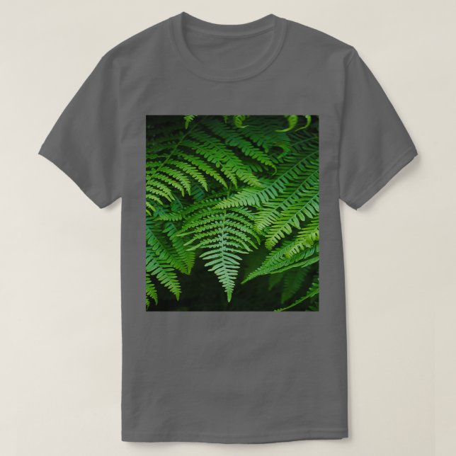 Tropisk fern löv i regnskogsområdet t shirt (Design framsida)