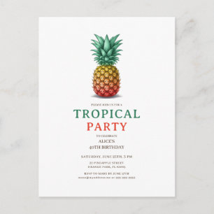 Tropisk fest med retro ananas inbjudan