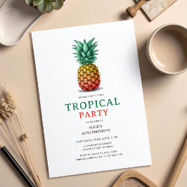 Tropisk fest med retro-pineapple-inbjudan inbjudningar