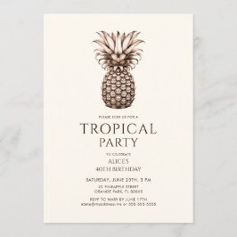 Tropisk fest med vintage-ananas inbjudningar