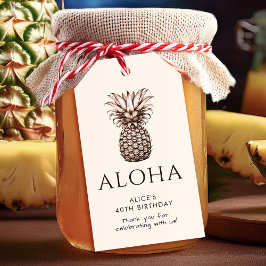 Tropisk fest med vintage ananas presentetikett