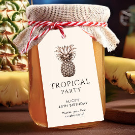 Tropisk fest med vintage ananas presentetikett