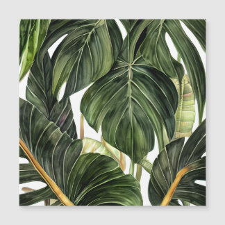 Tropisk filodendron Stil i Jean Triptyc Magnetisk Inbjudningskort