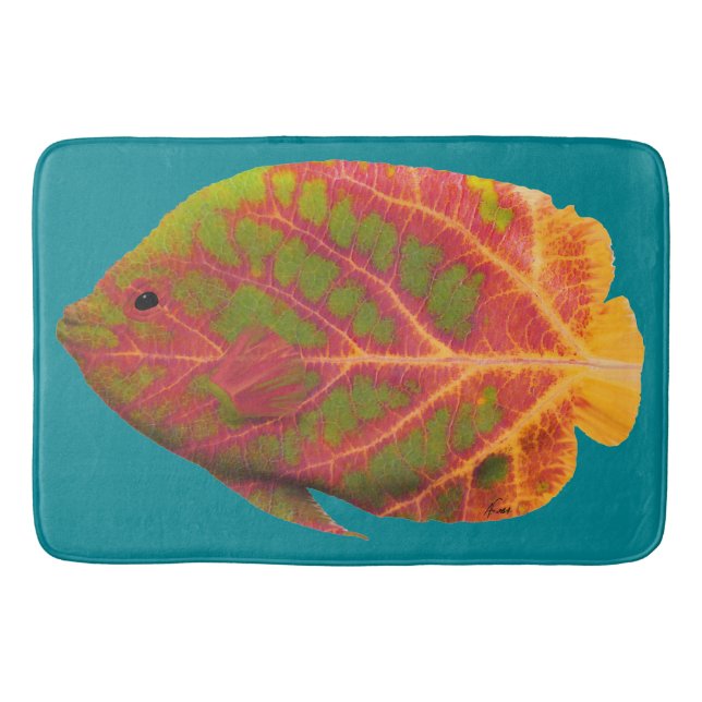 Tropisk fisk 1 för asp- löv badrumsmatta (Framsidan)