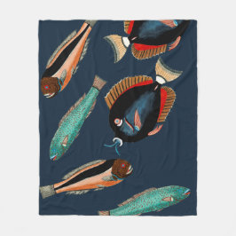 Tropisk fisk fleecefilt